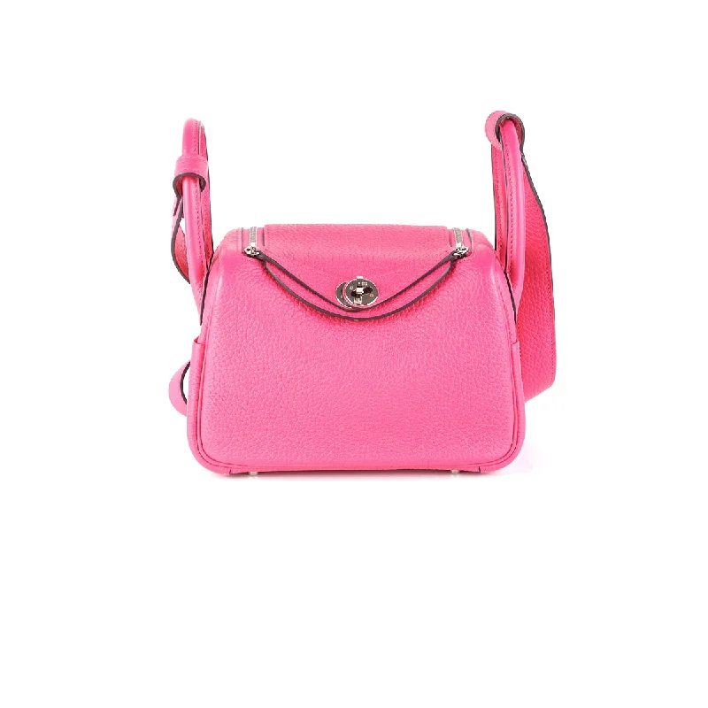 Hermes Mini Lindy Clemence Rose Shocking - Stamp Z (2021)