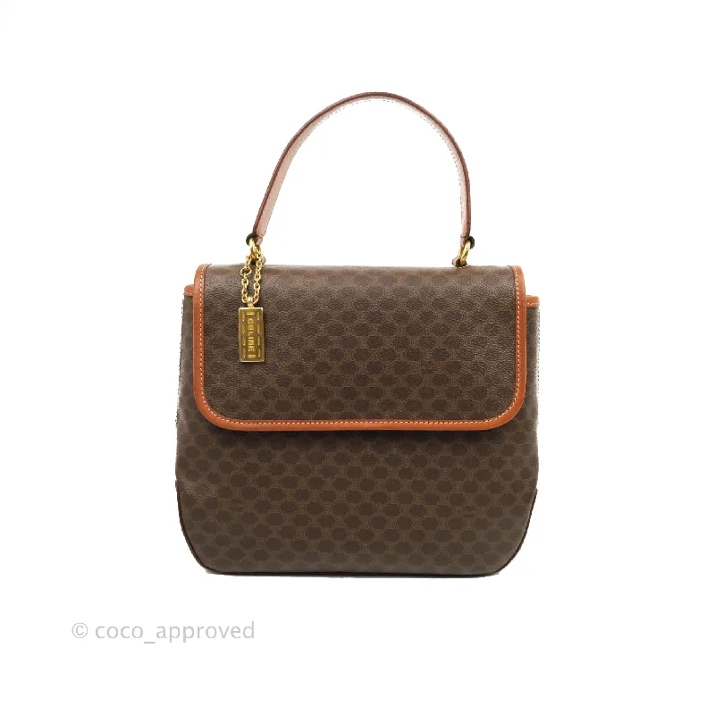 Celine Vintage Brown Canvas Top Handle Bag