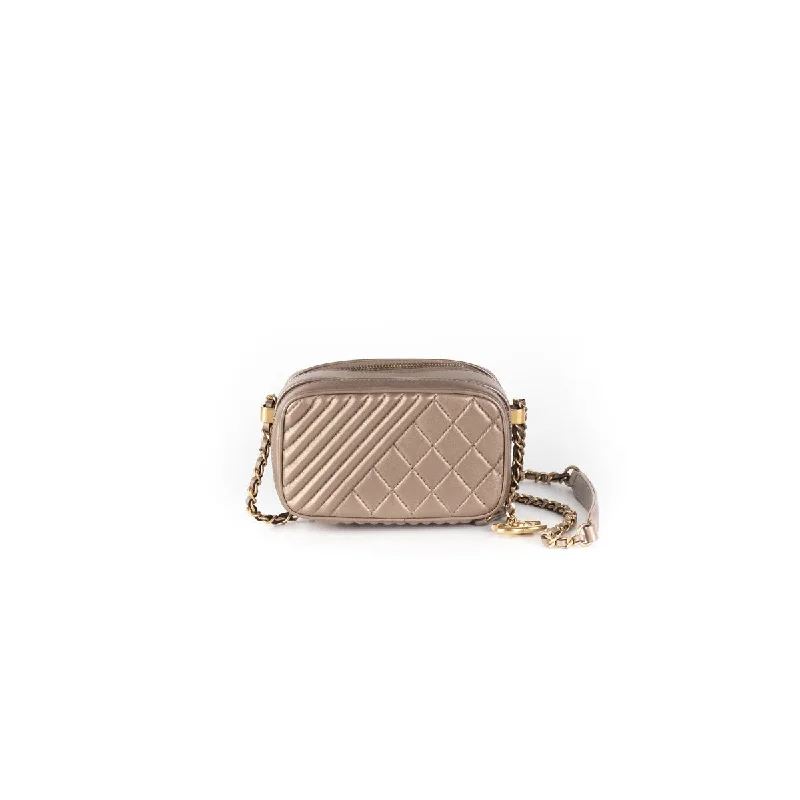 Chanel Calfskin Crossbody Bag Nude