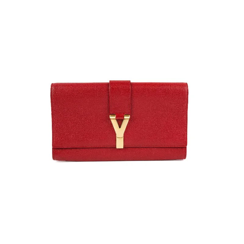 Saint Laurent Red Leather Clutch