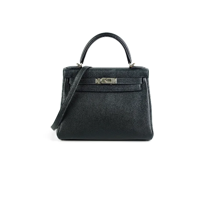 Hermes Kelly 28 Black Togo Q Square Stamp