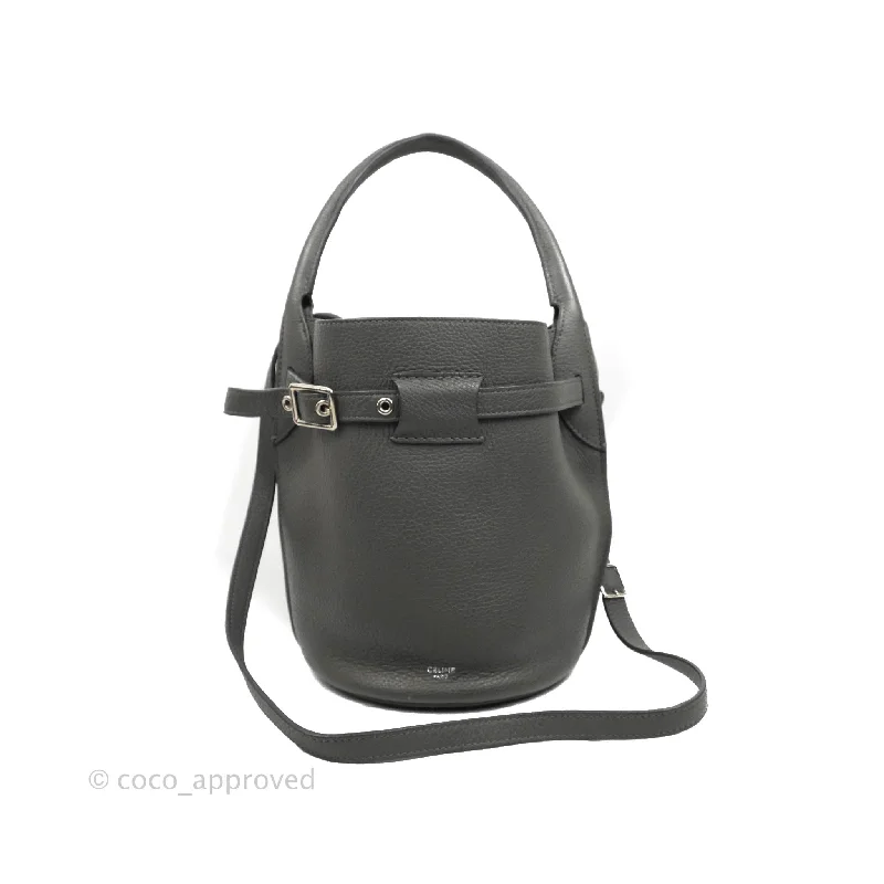 Celine Big Bag Nano Bucket Grey Grained Calfskin