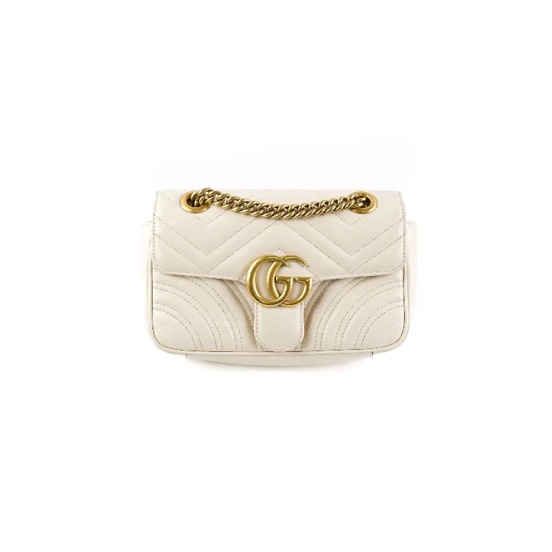 Gucci Small Marmont GG White Shoulder Bag