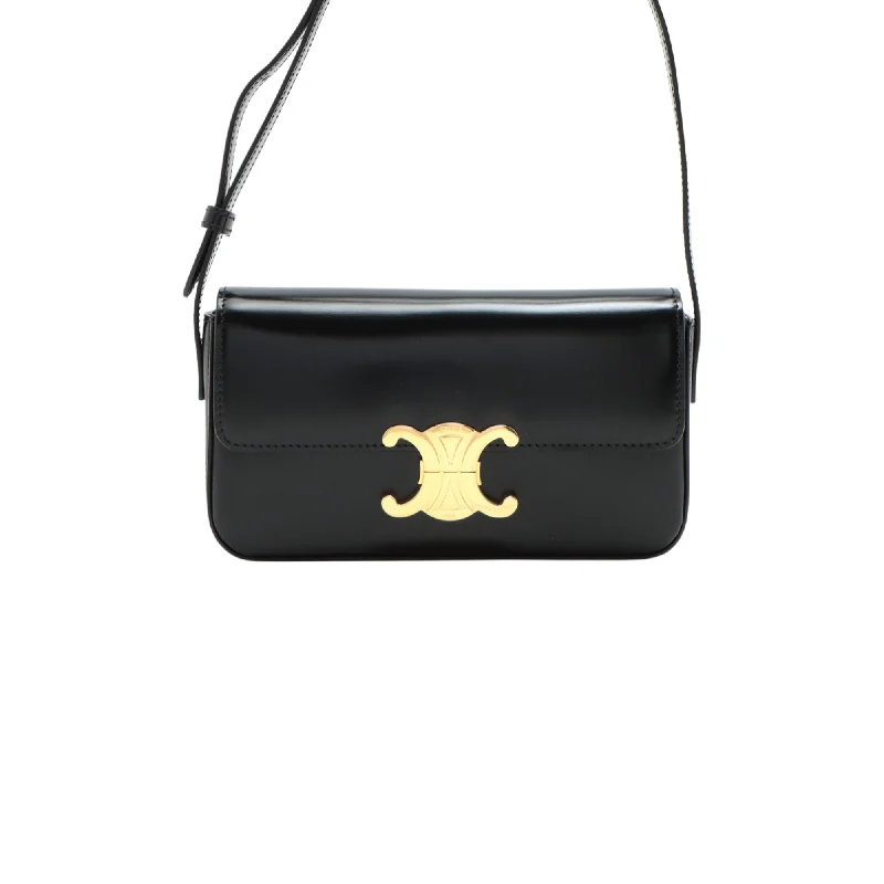 ITEM 8 - Celine Triomphe Shoulder Bag Black