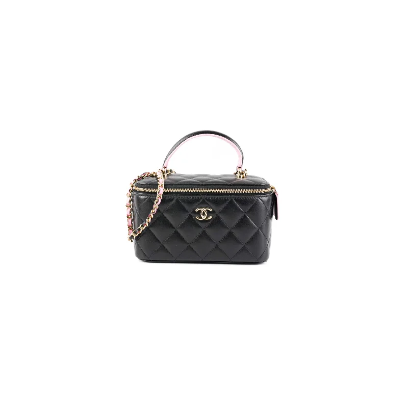 Chanel Vanity Top Handle Lambskin Black Bag