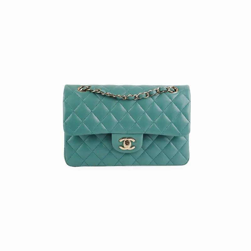 Chanel Classic Flap Small Lambskin Turquoise Green (Microchipped)