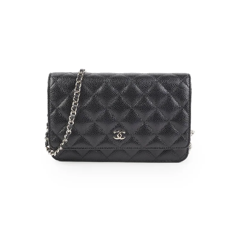 Chanel Caviar Wallet On Chain Black