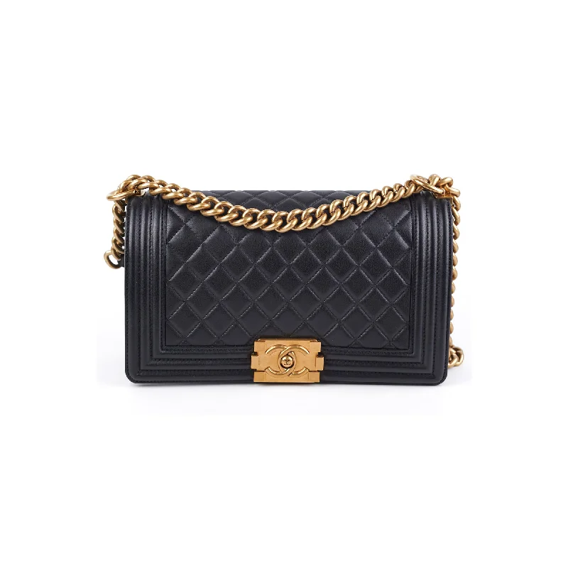 Chanel Old Medium Boy Black