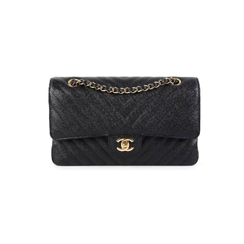 Chanel Classic Flap Medium/Large Chevron Caviar Black