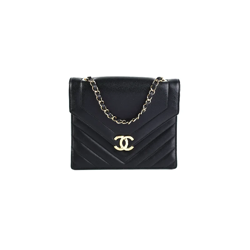 ITEM 5 - Chanel Chevron Crossbody Flap Bag Black