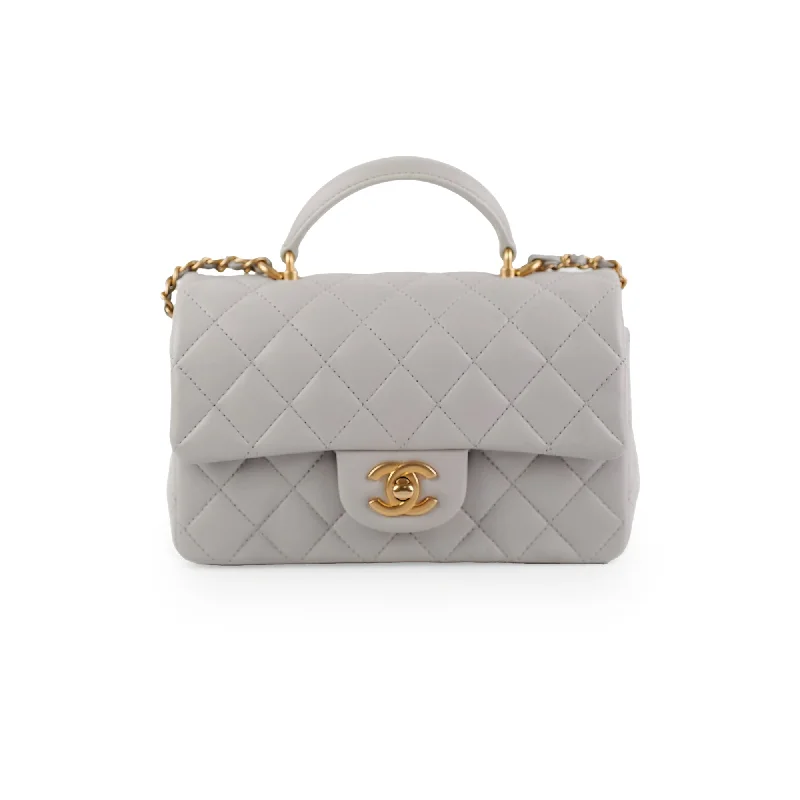 ITEM 28 - Chanel Mini Rectangular Grey Top Handle