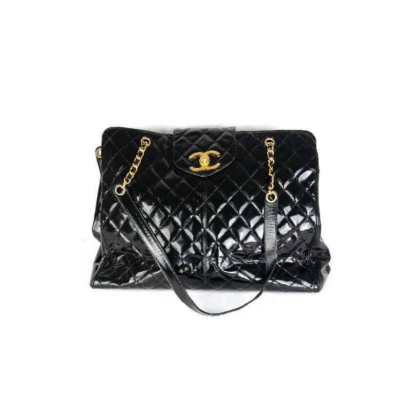 Chanel Supermodel Patent Tote Black