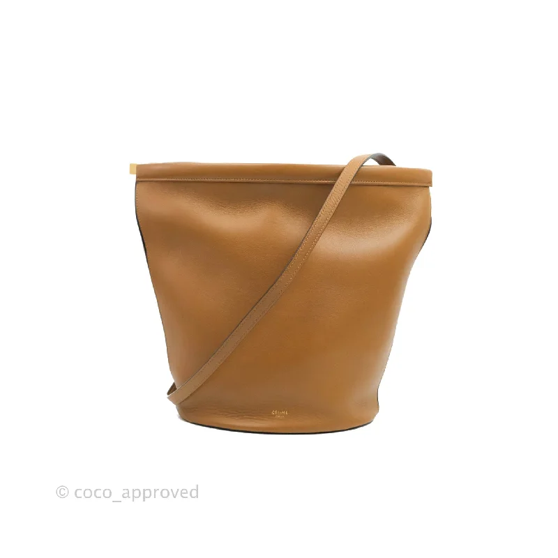 Celine Clasp Bucket Bag Brown