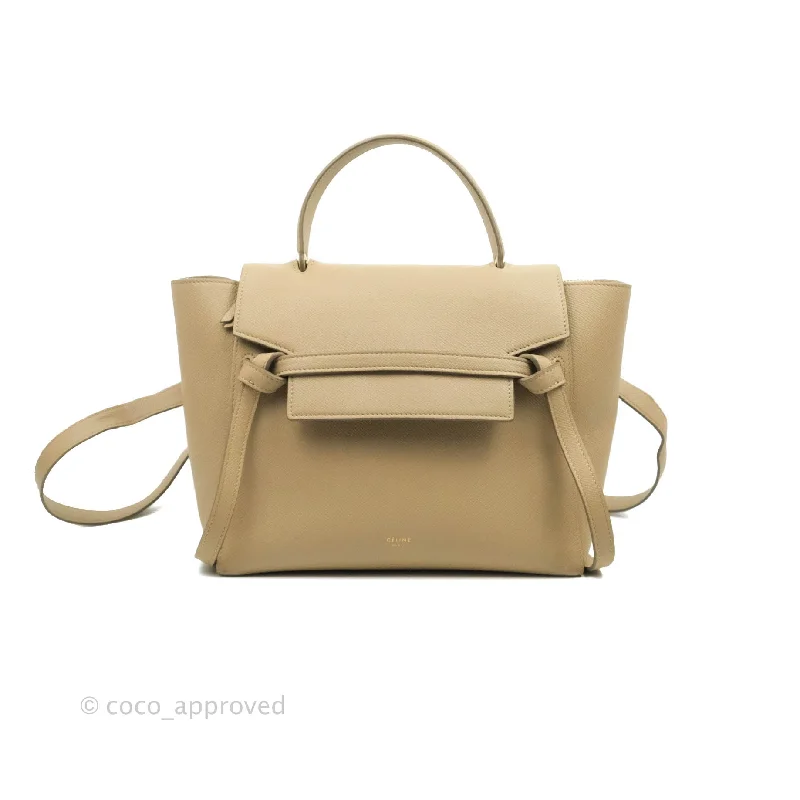 Celine Micro Belt Bag Light Taupe Grained Calfskin Gold Hardware