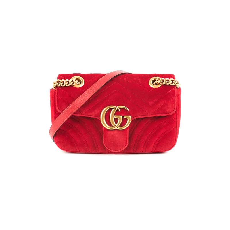 Gucci Marmont Velvet Red Small