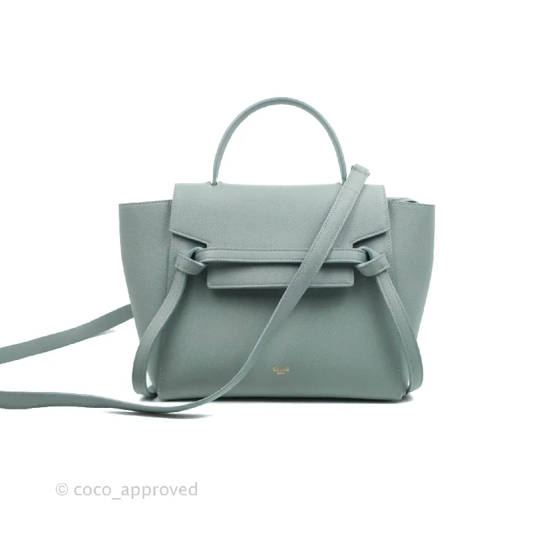 Celine Micro Belt Bag Light Blue Grained Calfskin Gold Hardware