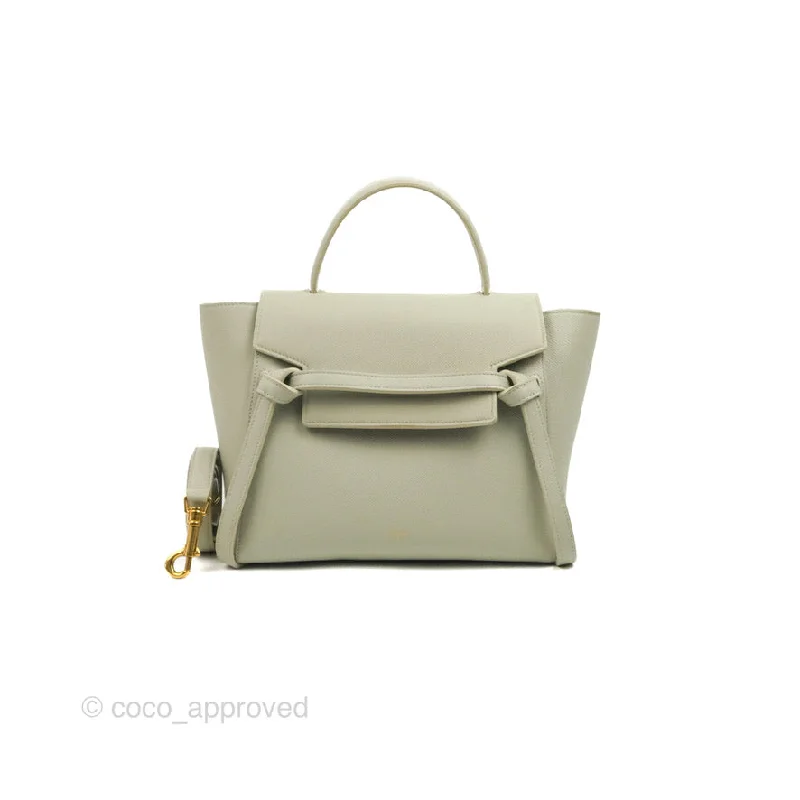 Celine Micro Belt Bag Light Khaki Grained Calfskin Silver Hardware