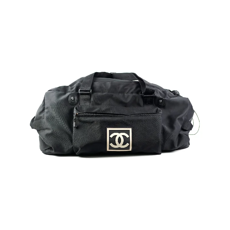 Chanel Large Duffle Travel Black Tote