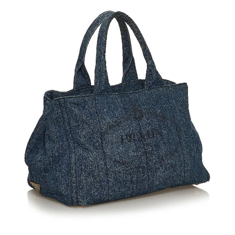 Prada Canapa Logo Denim Tote Bag 29654