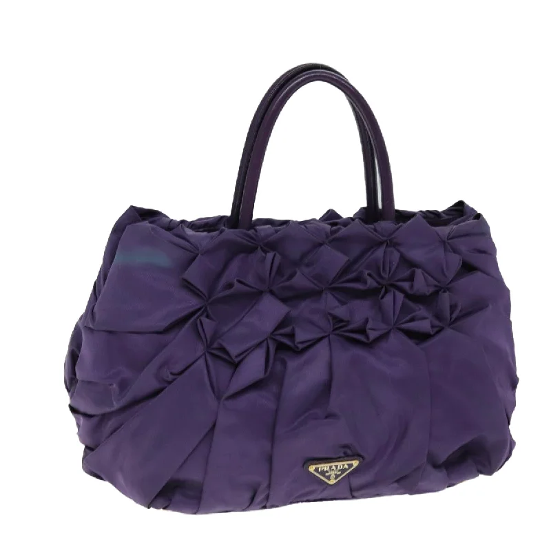 PRADA Hand Bag Nylon Purple Auth 74403