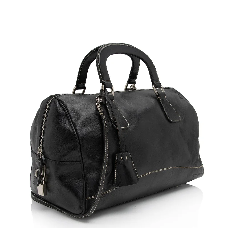 Prada Leather Boston Bag kuP8rD