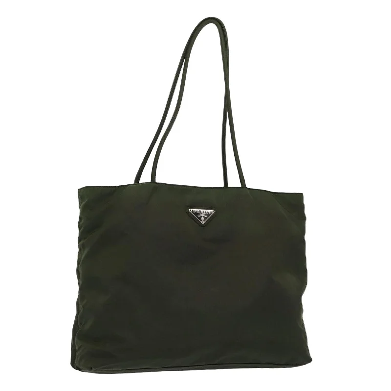 PRADA Tote Bag Nylon Khaki Auth 79522