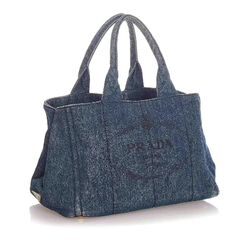 Prada Canapa Logo Denim Handbag 22537