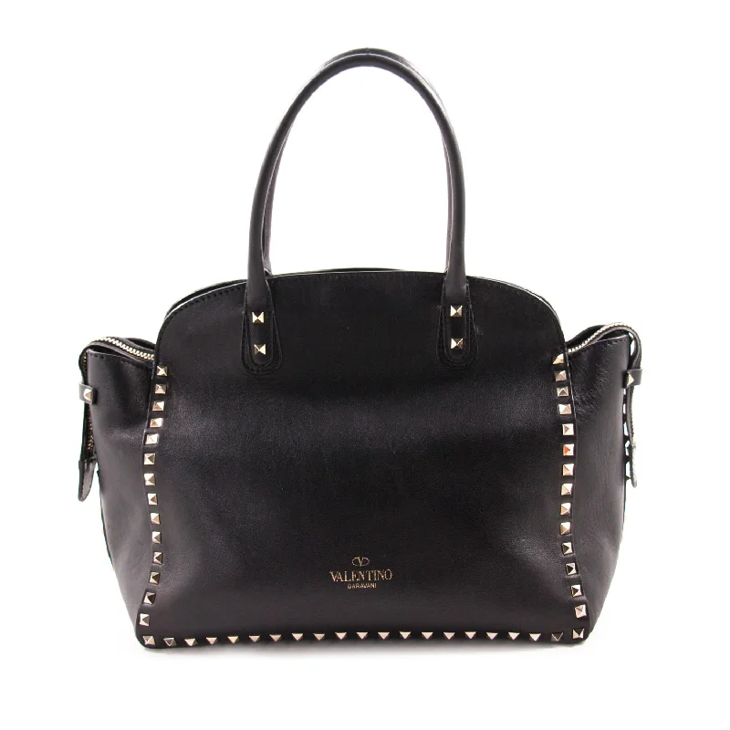 Valentino Black Rockstud Tote Bag