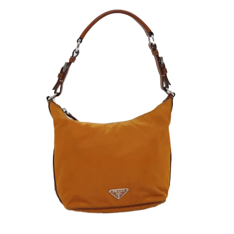 PRADA Shoulder Bag Nylon Orange Auth 77204