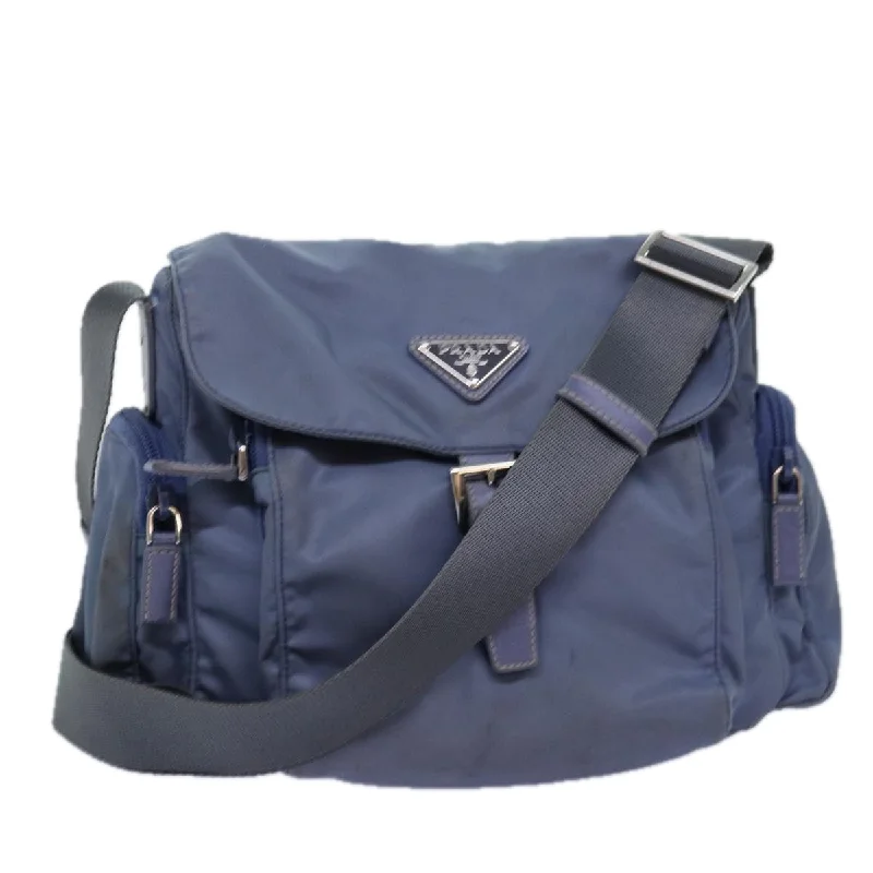 PRADA Shoulder Bag Nylon Blue Auth 74963