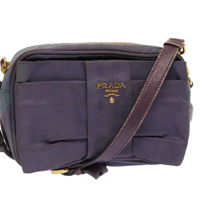 PRADA Shoulder Bag Nylon Purple Auth bs13702