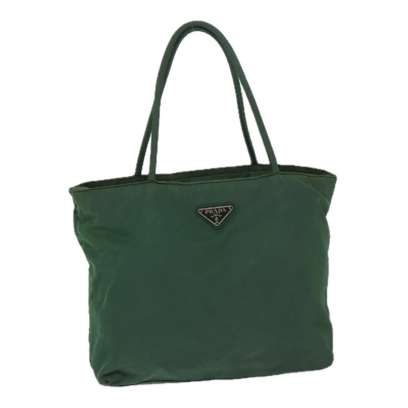 PRADA Hand Bag Nylon Green Auth bs13153