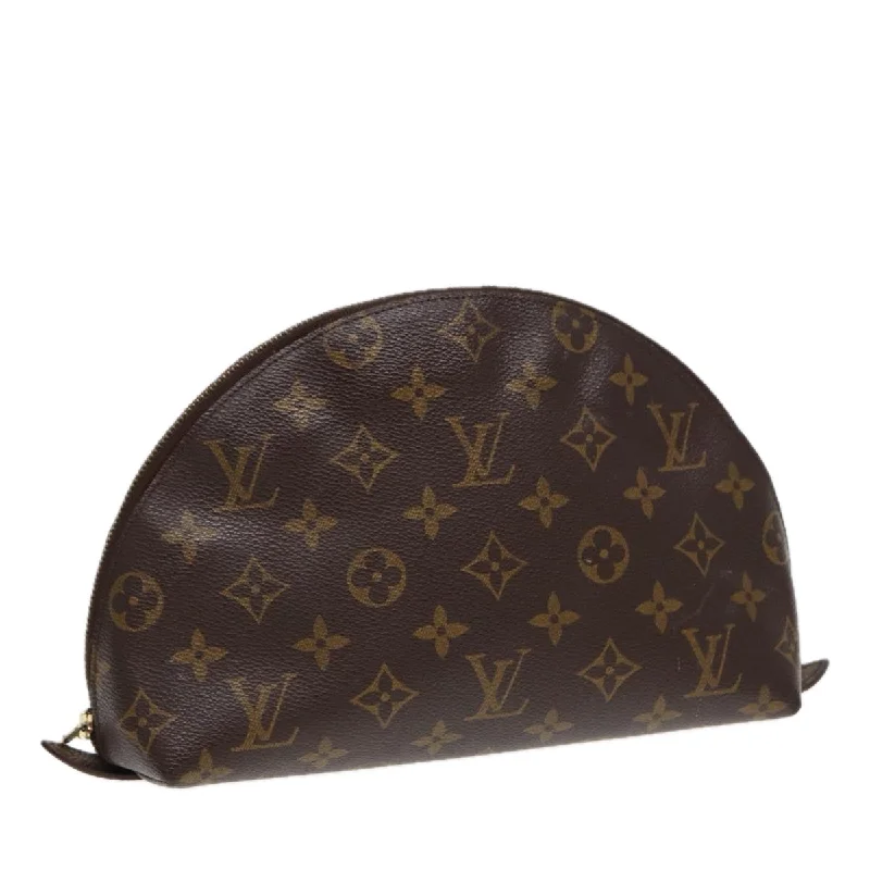 LOUIS VUITTON Monogram Trousse Demi Ronde Cosmetic Pouch M47520 LV Auth 87547