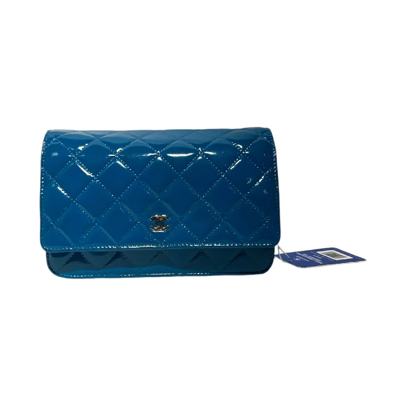 CHANEL/Cross Body Bag/BLU/QUILTED WALLET ON CHAIN