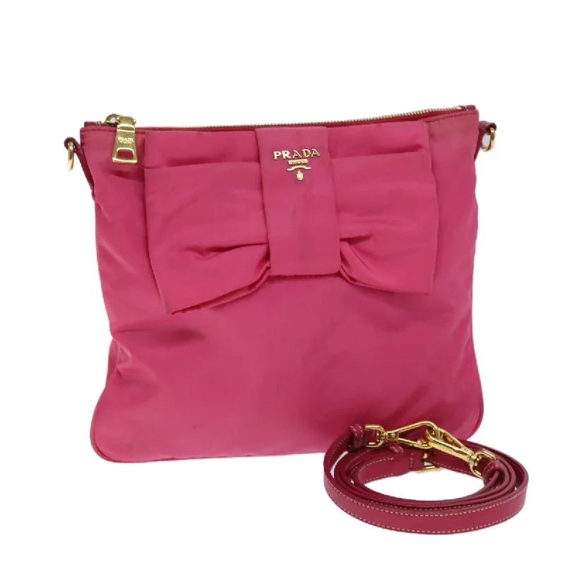 PRADA Shoulder Bag Nylon Pink Auth ac3015