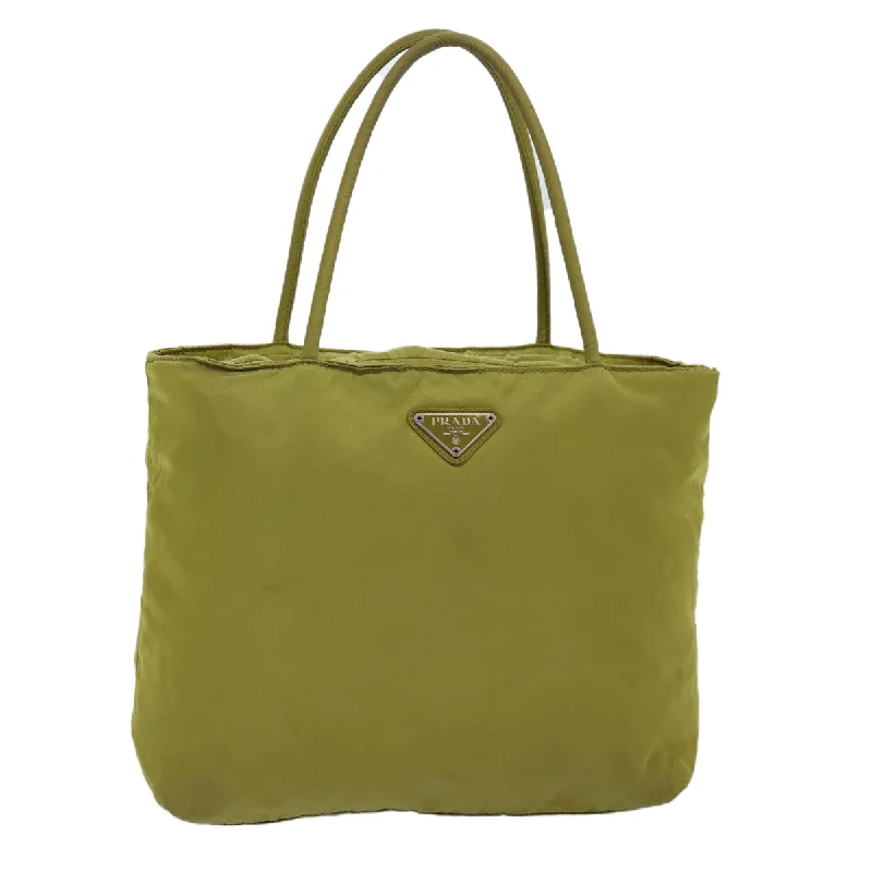 PRADA Hand Bag Nylon Green Auth yk12813