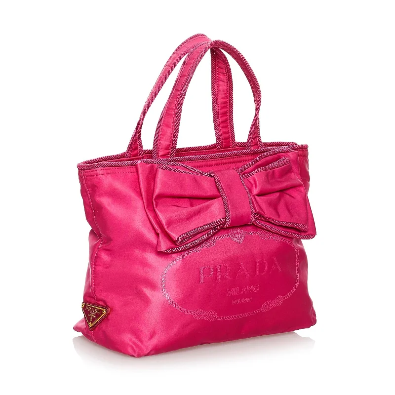 Prada Canapa Tessuto Bow Handbag 30554