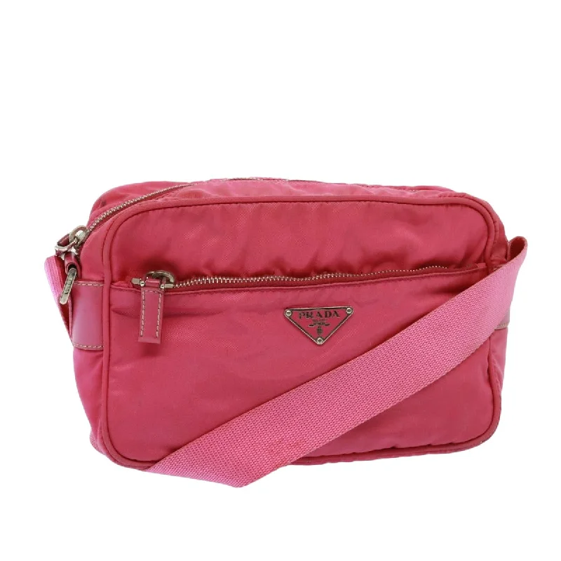 PRADA Shoulder Bag Nylon Pink Auth 78078