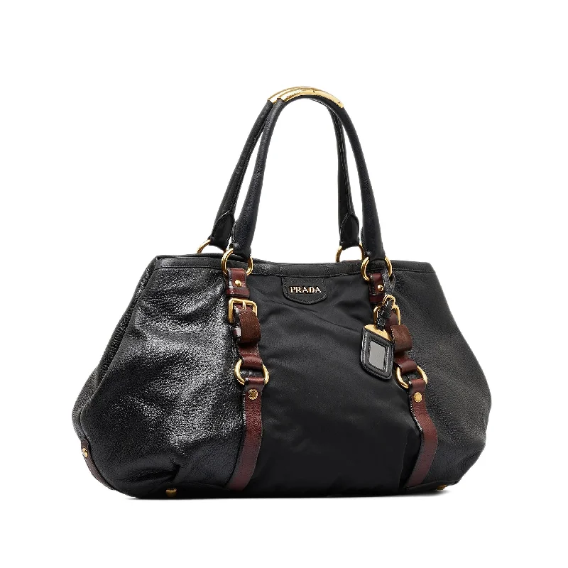 Prada Leather and Nylon Tote WqN7Wk