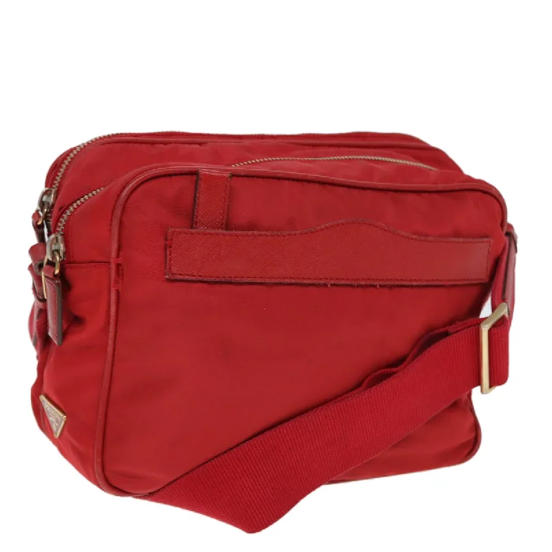 PRADA Shoulder Bag Nylon Red Auth ar11981