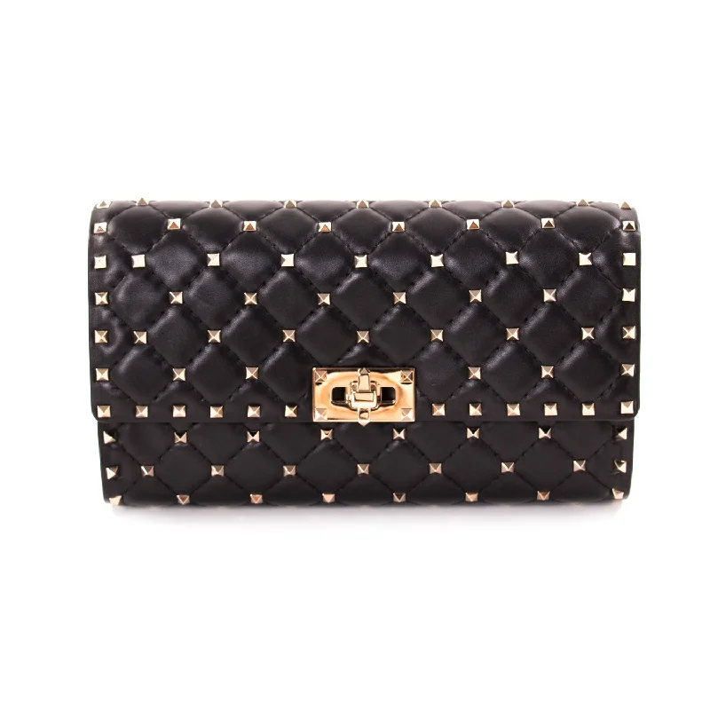 Valentino Quilted Rockstud Wallet on Chain