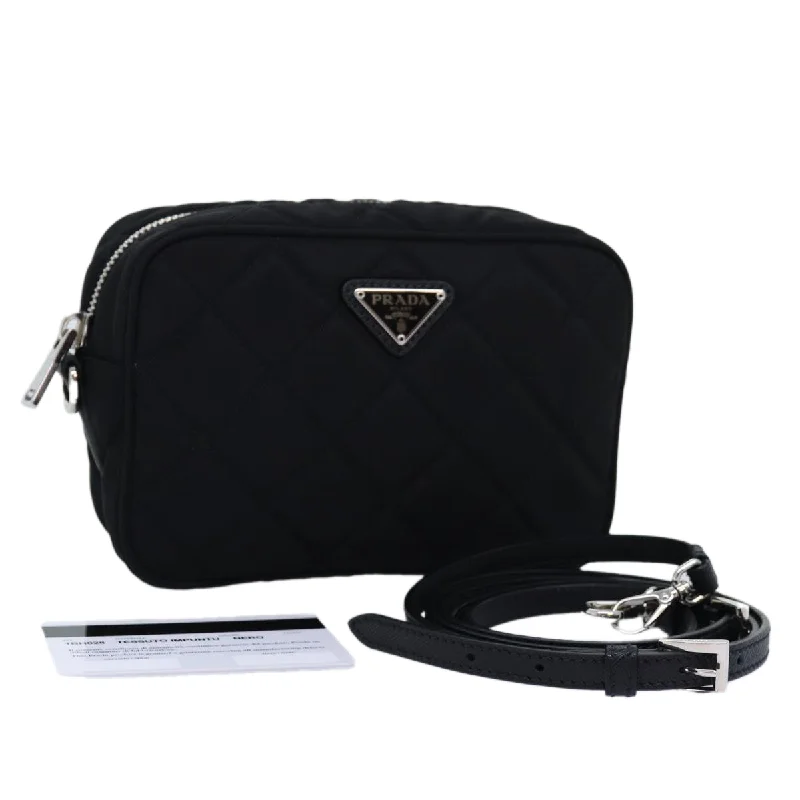 PRADA Shoulder Bag Nylon Black 1BH028 Auth 74728A