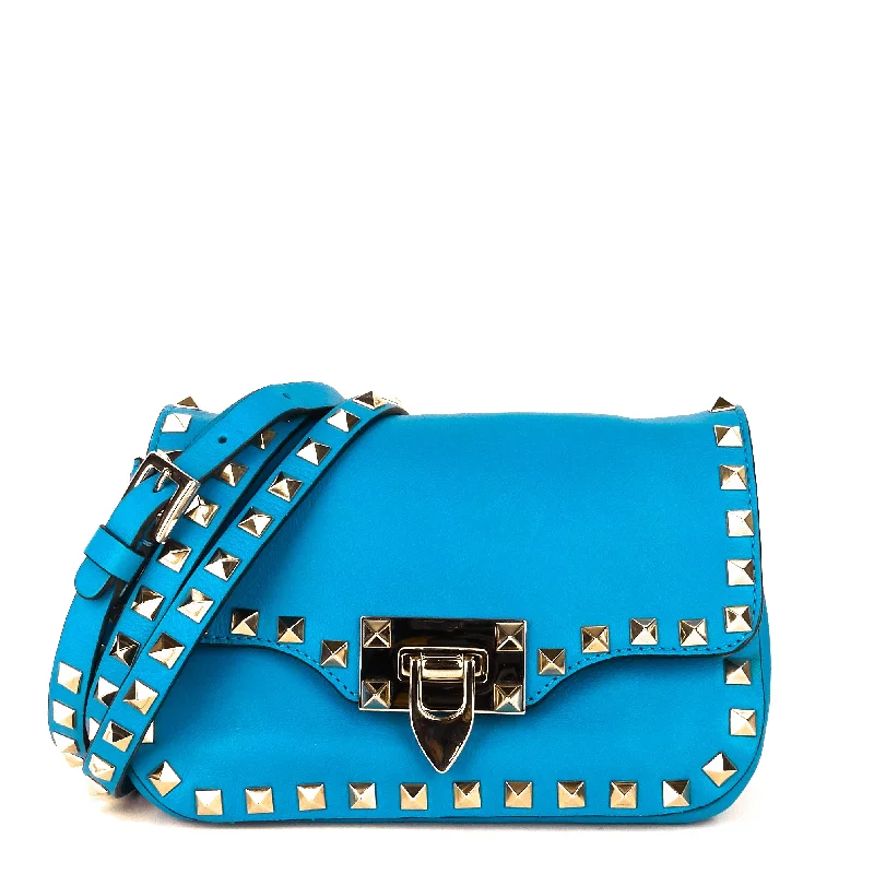 Rockstud Flip Lock Flap Mini Leather Bag