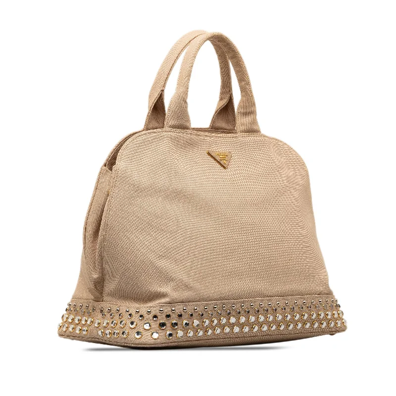 Prada Canapa Studded Dome Shopping Tote kuqk51