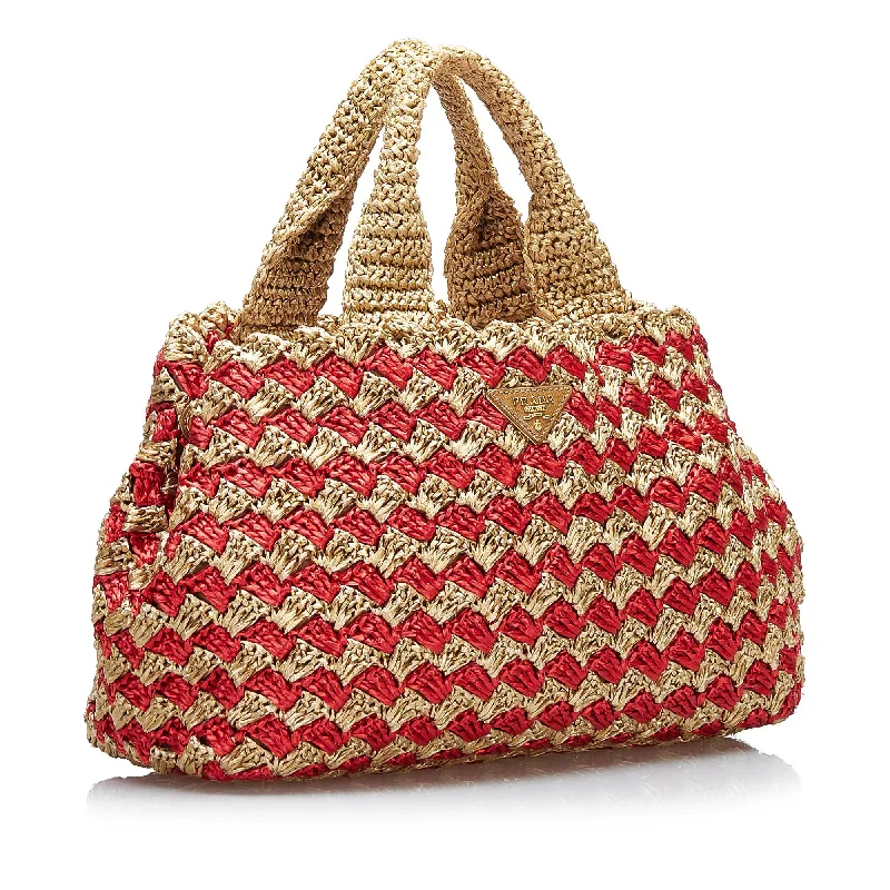 Prada Canapa Raffia Tote NT0fM9