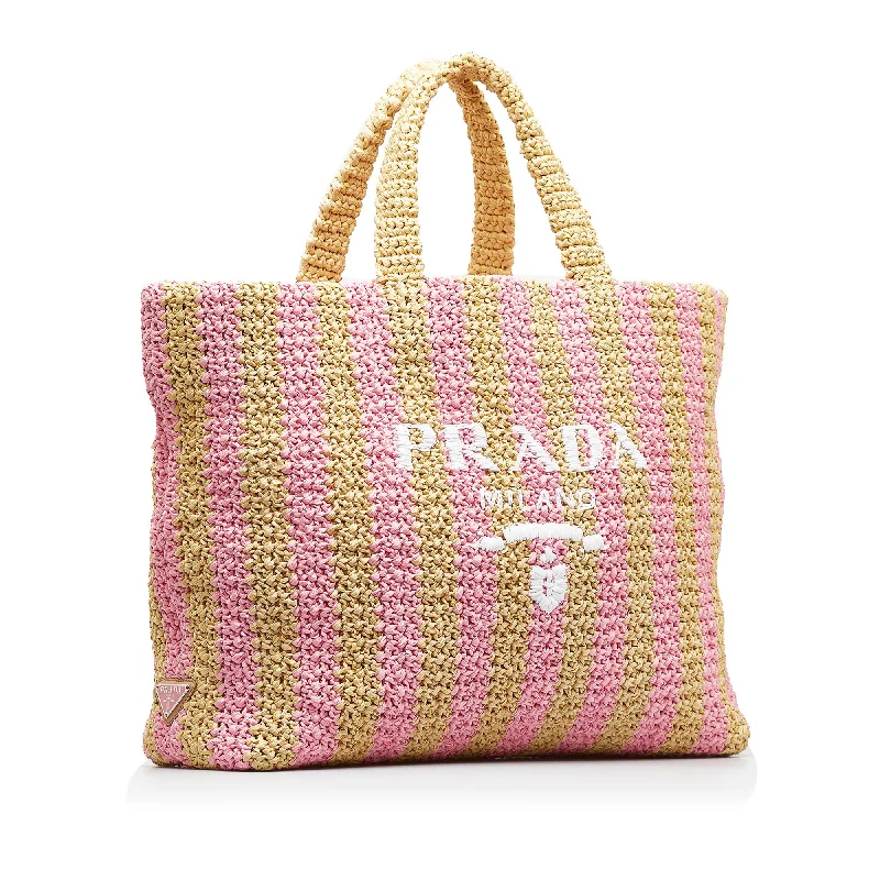 Prada Large Raffia Logo Tote BKbVMU