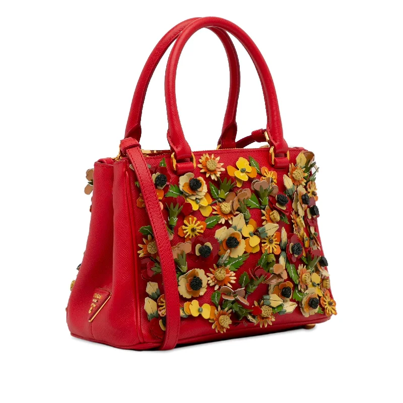 Prada Floral Saffiano Double-Zip Galleria Da9727