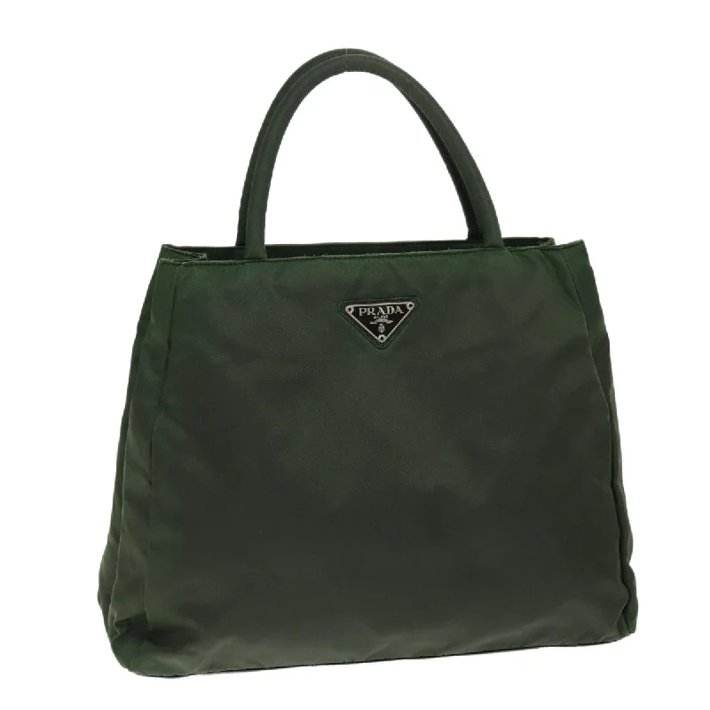 PRADA Hand Bag Nylon Khaki Auth 73881