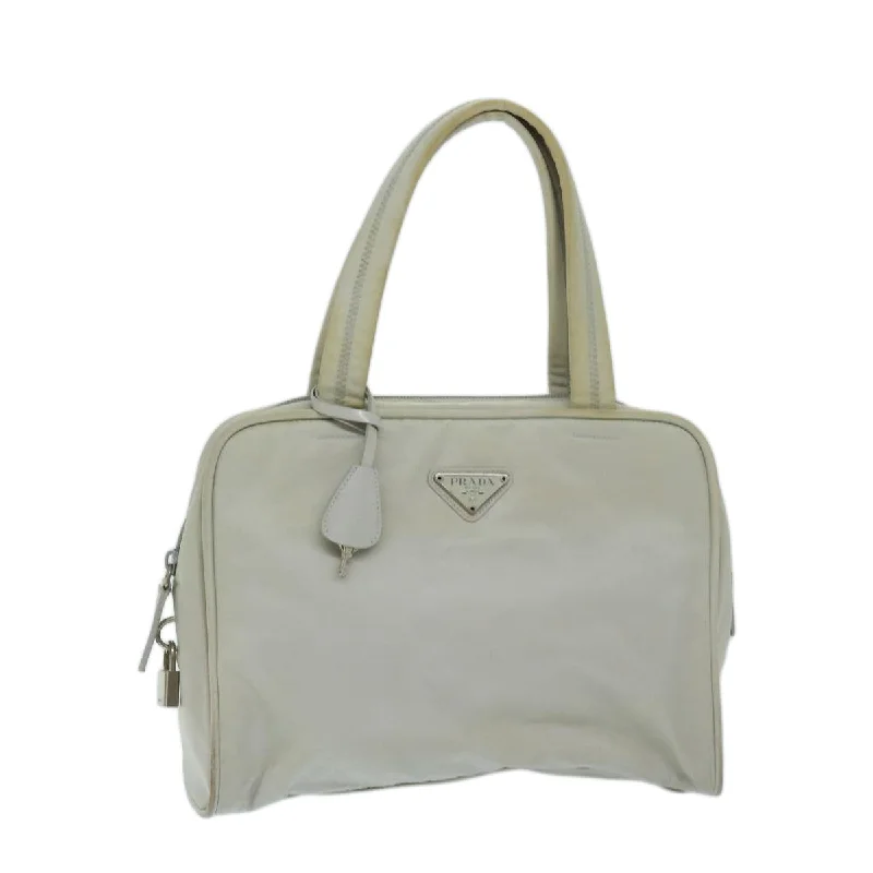 PRADA Hand Bag Nylon Gray Auth 68818