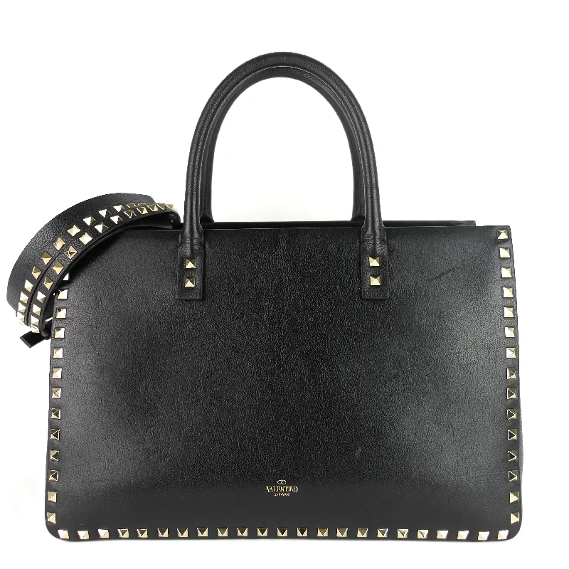 Rockstud Convertible Leather Tote Bag